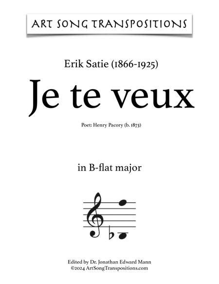 Je Te Veux (B-flat Major)